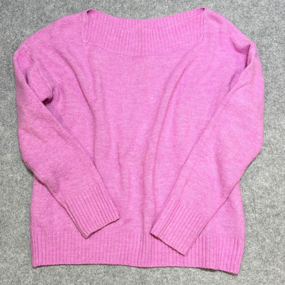 Marled Reunited Clothing Sweater Womens M Pink Boat Neck Soft Knit Pullover - Picture 2 of 9